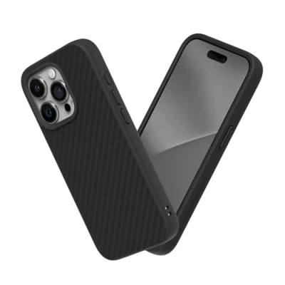 Afbeelding van RHINOSHIELD Hoesje compatibel met [iPhone 15 Pro] SolidSuit dunne hoes schokabsorberende technologie en premium matte afwerking carbon