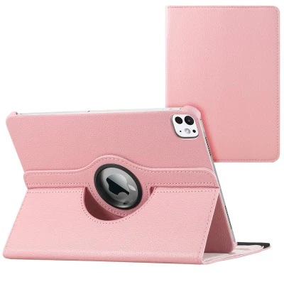 Afbeelding van imoshion Tablet Hoes Geschikt voor iPad Pro 11 (2020) / (2018) Air 4 /iPad inch (2024) M2 5 (2022) 360 Draaibare Bookcase Roze /Roze