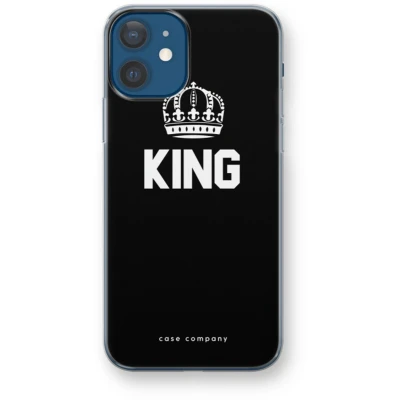 Afbeelding van Case Company® hoesje geschikt voor iPhone 12 King zwart Soft Cover Telefoonhoesje Bescherming aan alle Kanten en Schermrand