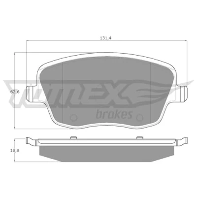 Afbeelding van TOMEX brakes TX 13 59 Remblokkenset Vooras SKODA: Fabia 2, Roomster, I Hatchback, VOLKSWAGEN: Polo IV SEAT: Ibiza 4