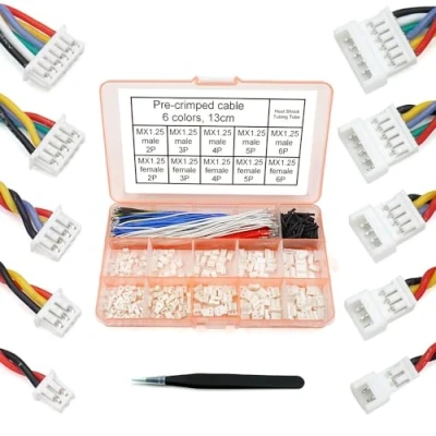 Afbeelding van 1,25 mm mannelijke en vrouwelijke connector met voorgekrompen kabels Compatibel JST Molex PicoBlade 1.25 voor Pixhawk siliconen draad 13 cm (mannelijk vrouwelijk)