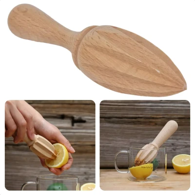 Afbeelding van Cheqo® Handmatige Citruspers Handpers Citroenpers Limoenpers 15 cm Beukenhout