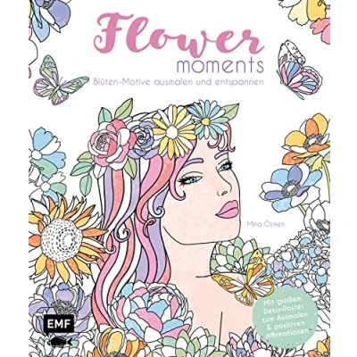 Afbeelding van Flower moments Traumhafte Blüten Motive ausmalen und entspannen