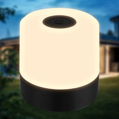 Afbeelding van B.K.Licht Oplaadbare mini Tafellamp met USB C draadloos dimbaar buitenlamp 7x7 cm zwart
