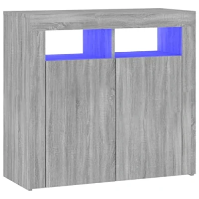 Afbeelding van Dressoir met LED verlichting 80x35x75 cm grijs sonoma eiken