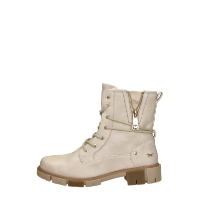 Afbeelding van Mustang Veterboots, Dames, Maat: 42, Beige Hoogwaardig imitatieleer
