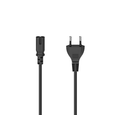 Afbeelding van Hama Netsnoer met Eurostekker, 2 polige stekker, dubbele groef/C7, 2,5 m, zwart (2.50 m), Stroomkabel
