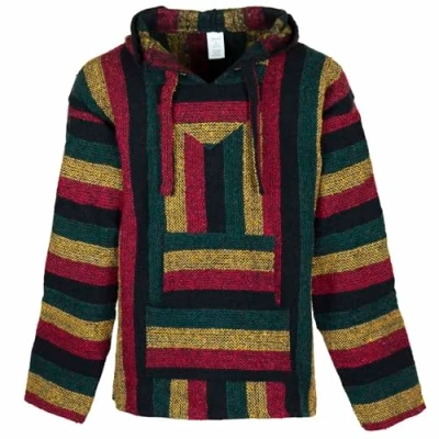 Afbeelding van Siesta Baja Hoodie Top met capuchon Trui Mexicaanse Jerga voor dames en heren, Rasta