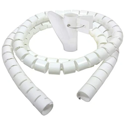 Afbeelding van Bambelaa! Kabelmantel, 3,0 m, kabelgoot, bureau, spiraalslang, voor elektrische kabel, 20 mm, wit