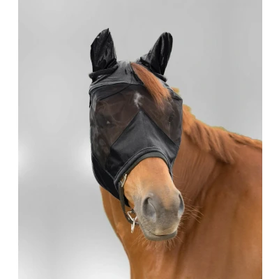 Afbeelding van Waldhausen Vliegenmasker Premium met Oren Zwart Shetland
