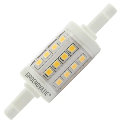 Afbeelding van R7S LED Lamp 5W Warm Wit 78mm 360o Dimbaar