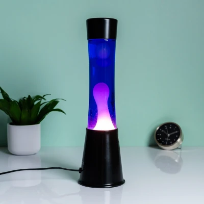Afbeelding van Lavalamp Zwart Met Paarse Vloeistof
