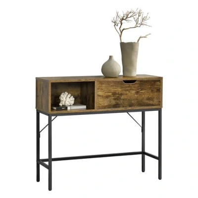 Image de Table console Tranemo Effet bois foncé Noir [en.casa]