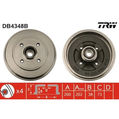 Afbeelding van Trw Remtrommel DB4348B