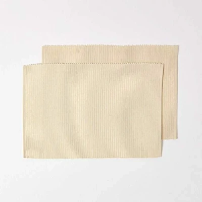 Afbeelding van Homescapes katoenen placemats, set van 2, crème