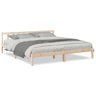 Afbeelding van vidaXL Bedframe extra lang zonder matras massief grenenhout 200x210 cm