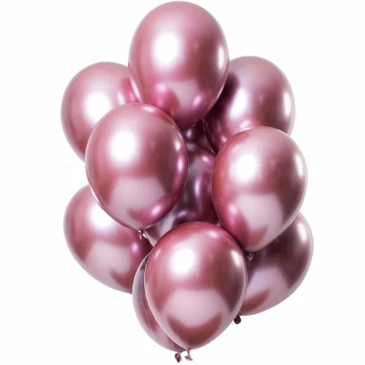 Afbeelding van Ballonnen set Mirror Pink chrome 12 stuks