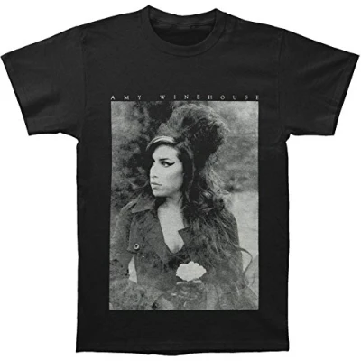 Afbeelding van Amy Winehouse Flower Portrait Heren T shirt S Zwart