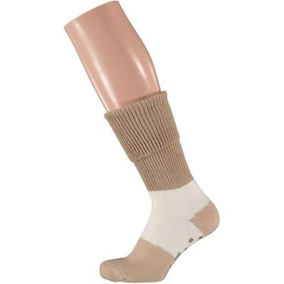 Afbeelding van Apollo Wollen Huissokken dames Ribbed Beige Maat 39/42 Wintersokken