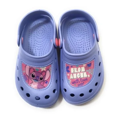 Afbeelding van Stitch Disney klompen voor meisjes, strand of zwembad, comfortabele Lilo &amp; klompen, Lila.