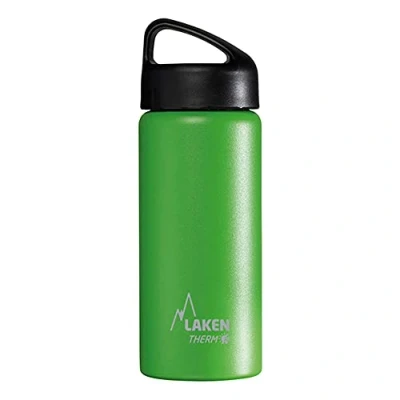 Afbeelding van Laken Klassieke thermosfles van roestvrij staal met vacuüm isolatie en brede hals, 500 ml, groen