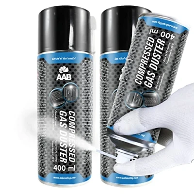 Afbeelding van AABCOOLING Compressed Gas Duster 400 ml voorbereiding voor reiniging en invriezen, koude bom, diepvriesspray met buis, koelspray, koelkastspray, vriesset, 2 stuks