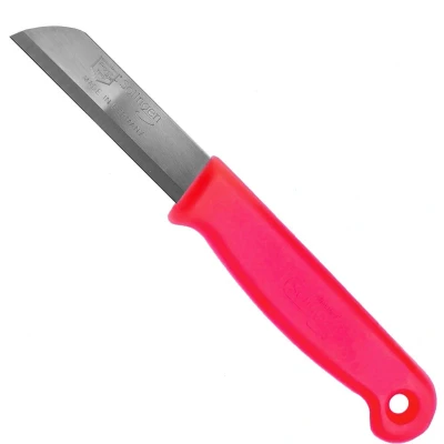 Afbeelding van Solingen Schilmesje RVS Glad 16 cm met &quot;Blade Cover&quot; Neon Rood