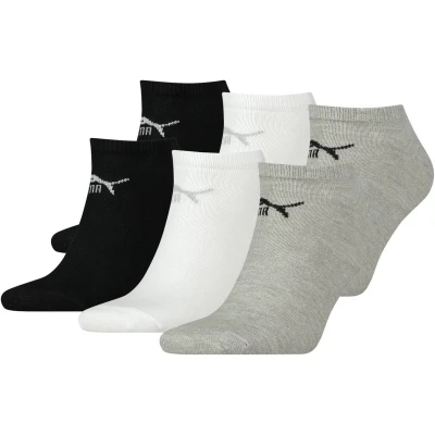 Afbeelding van Puma Unisex Maat 39 42 cm— Korte Sokken voor Heren/Dames Sport Sneaker ( 3 pack ) Witte,Zwart,Grijs