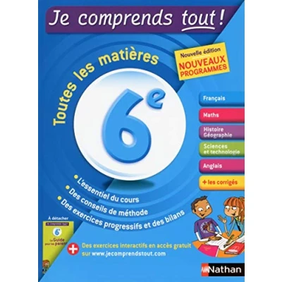 Afbeelding van Toutes les matières 6e Je comprends tout !