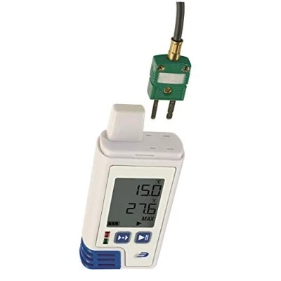Afbeelding van TFA Dostmann LOG200 TC temperatuurdatalogger, 31.1060.02, geheugen voor 60.000 opnames, USB interface, PDF uitgang, ISO certificaat, wit met temperatuur