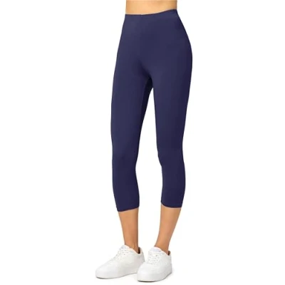 Afbeelding van Merry Style MS MS10 144 LE Dames Capri Leggings Sport Vrijetijdsbroek 3/4 Lengte Viscose Sporbroek Yogabroek Marineblauw 3XL