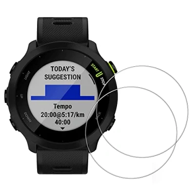 Afbeelding van kwmobile 2x Smartwatch screenprotectors geschikt voor Garmin Forerunner 55 Gehard glas Horloge bescherming