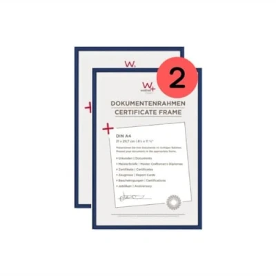 Afbeelding van walther design KV130LD New Lifestyle kunststof fotolijst, 21 x 29,7 cm, DIN A4, blauw, 2 stuks