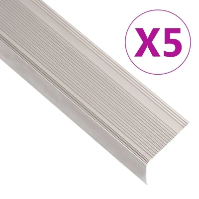 Afbeelding van vidaXL Trapneuzen L vormig 5 st 90 cm aluminium champagnekleurig