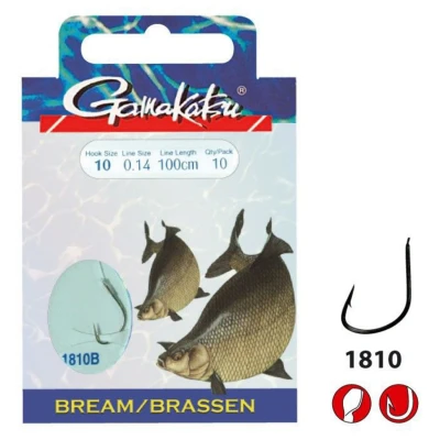 Afbeelding van Gamakatsu Booklet Br. Feeder 1810b #10 0.14mm 75cm Vishaak