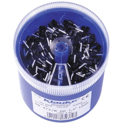 Afbeelding van Klauke GR4728DO Assortiment adereindhulzen 1.5 mm² Deels geïsoleerd Zwart 1000 onderdelen
