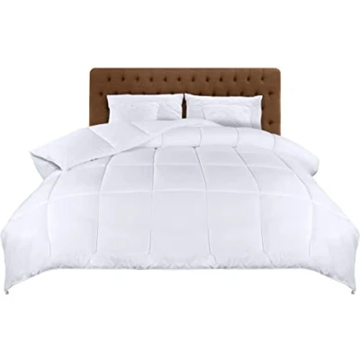 Afbeelding van Utopia Bedding Dekbed 220 x 260 cm, licht dons met hoeklabs, microvezel zacht zomerdekbed, Doos gestikt, alternatief voor dekbed, 200 g/m², marineblauw