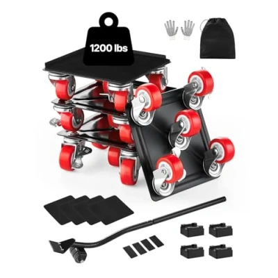 Image de VEVOR Chariot Déménagement Déplace Meubles 5 Roues Pivotantes 4PCS Charge 544 kg