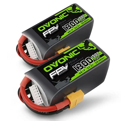 Afbeelding van OVONIC 6s Lipo Batterij 1300 mAh 100 C 22,2 V FPV met XT60 aansluiting voor Racing RC Quadcopter Helikopter Vliegtuig Multi Motor Hobby DIY (2 stuks)