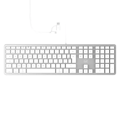 Image de Mobility Lab ML300368, Clavier français AZERTY filaire pour Mac â“ blanc et argenté