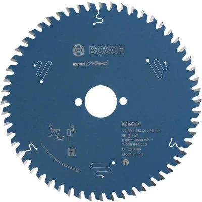 Afbeelding van Bosch Accessories Expert for Wood 2608644050 Cirkelzaagblad 190 x 30 1.6 mm Aantal tanden: 56 1 stuk(s)