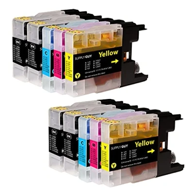 Afbeelding van Supply Guy 10 inktpatronen compatibel met Brother LC 1240 1220 voor DCP J525W J725DW J925DW MFC J430 Series J5910DW J625DW J6510DW J6710DW J6910DW