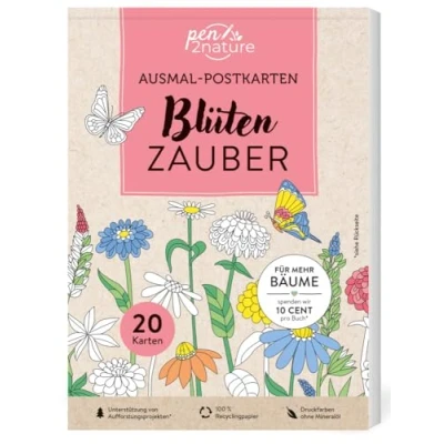 Afbeelding van Ausmal Postkarten Blütenzauber 20 Karten
