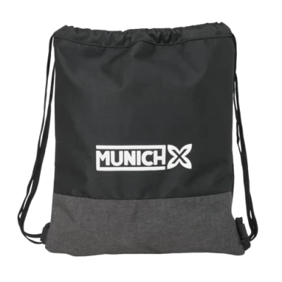 Afbeelding van Rugtas met Koordjes Munich Topo Zwart 35 x 40 1 cm
