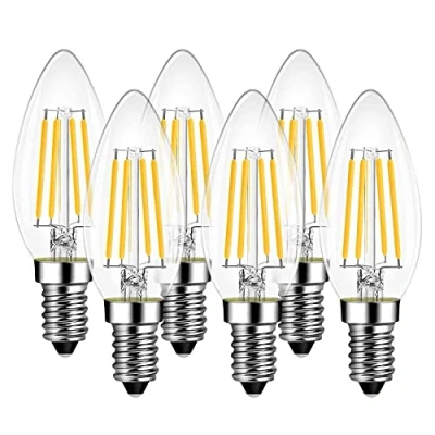 Afbeelding van E14 kaars LED lamp voor kroonluchter warm wit glas