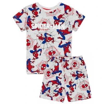 Afbeelding van Marvel Spider Man Pyjama Boys Kids Superhero Grijs T shirt met korte mouwen Shorts Pjs Set Film Stripboeken Karakter Merchandise Geschenken,
