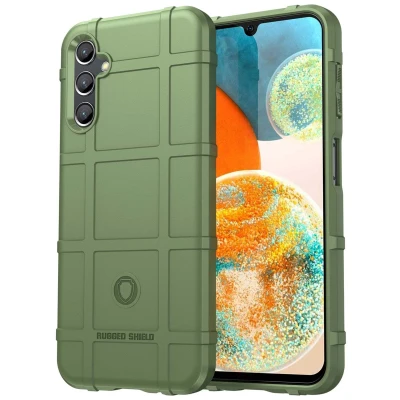 Afbeelding van iMoshion Hoesje Geschikt voor Samsung Galaxy A14 (5G) / (4G) Siliconen Rugged Shield Backcover Groen