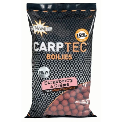 Afbeelding van Dynamite Baits Carptec Strawberry &amp; Crème Boilies 15mm (900g)