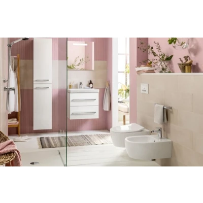 Afbeelding van Villeroy &amp; Boch Avento wandbidet met kraangat, overloop