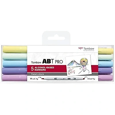 Afbeelding van Alcohol based marker ABT PRO 5 pcs. set Pastel Colors (1x each ABTP 062, 191, 502, 603, 673)